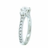 14K White Gold Ladies 1 ctw 3 Diamond Ring