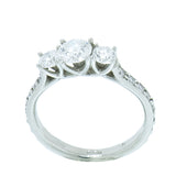 14K White Gold Ladies 1 ctw 3 Diamond Ring