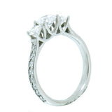 14K White Gold Ladies 1 ctw 3 Diamond Ring