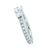 14K White Gold Ladies 1 ctw 3 Diamond Ring