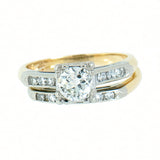 14K Gold 3/4 CTW Vintage Wedding Bridal Set