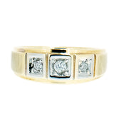 10K Gold 0.30 CTW Men's 3 Natural Diamond Ring