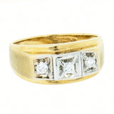 14K Yellow Gold 0.30 CTW  Men's 3 Diamond Ring