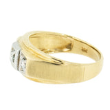 14K Yellow Gold 0.30 CTW  Men's 3 Diamond Ring