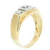 14K Yellow Gold 0.30 CTW  Men's 3 Diamond Ring