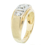 14K Yellow Gold 0.30 CTW  Men's 3 Diamond Ring