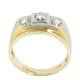 14K Yellow Gold 0.30 CTW  Men's 3 Diamond Ring