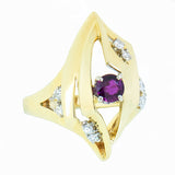 14K Gold Ruby and Diamond Designer Ring