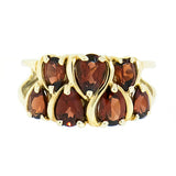 10K Gold Ladies Garnet Cocktail Ring
