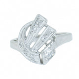 14K White Gold Vintage 0.15 CTW Diamond Ladies Custom Ring