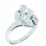 14K White Gold Vintage 0.15 CTW Diamond Ladies Custom Ring