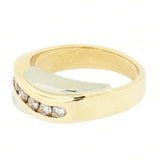 14K Two Tone 0.70 ctw 7 Diamond  Band