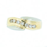 14K Two Tone 0.70 ctw 7 Diamond  Band