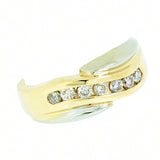 14K Two Tone 0.70 ctw 7 Diamond  Band