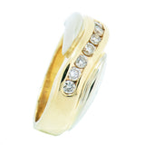 14K Two Tone 0.70 ctw 7 Diamond  Band