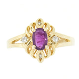 14K Yellow Gold with 1.21 ct Ruby and Diamond Ladies Cocktail Ring