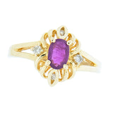14K Yellow Gold with 1.21 ct Ruby and Diamond Ladies Cocktail Ring