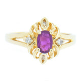 14K Yellow Gold with 1.21 ct Ruby and Diamond Ladies Cocktail Ring
