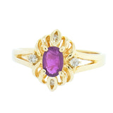 14K Yellow Gold with 1.21 ct Ruby and Diamond Ladies Cocktail Ring