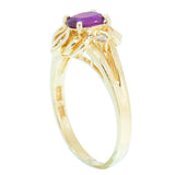 14K Yellow Gold with 1.21 ct Ruby and Diamond Ladies Cocktail Ring