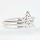 14K White Gold 0.64ct Marquise Diamond Wedding Set