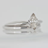 14K White Gold 0.64ct Marquise Diamond Wedding Set