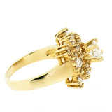 18K Yellow Gold 1.85 Ladies Diamond Cluster Ring