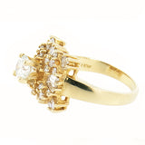 18K Yellow Gold 1.85 Ladies Diamond Cluster Ring