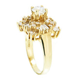 18K Yellow Gold 1.85 Ladies Diamond Cluster Ring