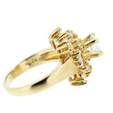 18K Yellow Gold 1.85 Ladies Diamond Cluster Ring