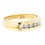 14K Yellow Gold 0.50 CTW Unisex 5 Diamond Band