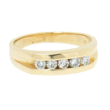 14K Yellow Gold 0.50 CTW Unisex 5 Diamond Band