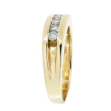 14K Yellow Gold 0.50 CTW Unisex 5 Diamond Band