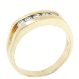 14K Yellow Gold 0.50 CTW Unisex 5 Diamond Band