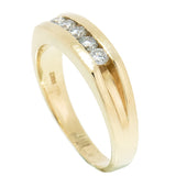 14K Yellow Gold 0.50 CTW Unisex 5 Diamond Band