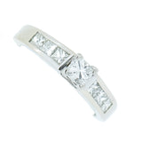 18K White Gold 0.75 ctw Princess Diamond Engagement Ring