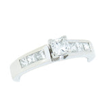 18K White Gold 0.75 ctw Princess Diamond Engagement Ring