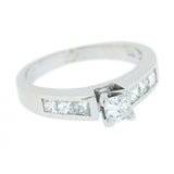 18K White Gold 0.75 ctw Princess Diamond Engagement Ring