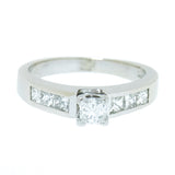 18K White Gold 0.75 ctw Princess Diamond Engagement Ring