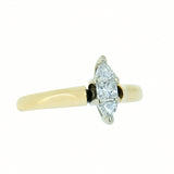 14K Gold 1.00 CTW Marquise Illusion 3 Diamond Engagement Ring