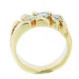 14K Yellow Gold, 3 Diamond, 0.90ctw Gold Nugget Ring
