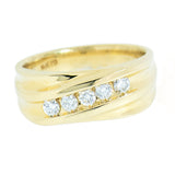 14K Yellow Gold 5 Diamond 0.55 ctw Ring