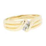 14K Gold 0.15 CTW 3 Diamond Men's Ring