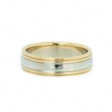 14K Two Tone Gold Wedding Band in 5.75mm Width