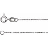 14K Diamond Cut Bead Chain 1mm