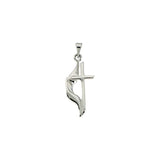 14K or Sterling Silver Methodist Cross Pendant 19x10 mm