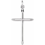 14K or Sterling Silver Cross Pendant 25.7x14 mm