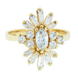 14K Yellow Gold Ladies Diamond Ring