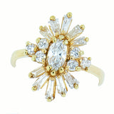 14K Yellow Gold Ladies Diamond Ring