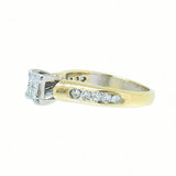 14K Gold 0.50 CTW Princess Cut Illusion Diamond Engagement Ring